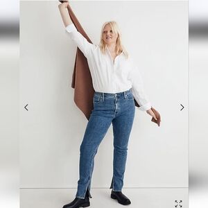 Mid-Rise Stovepipe Jeans in Knowland Wash: Slit-Hem Edition